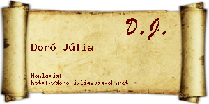 Doró Júlia névjegykártya